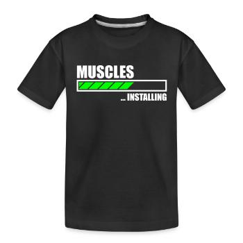 Installing Muscles Funny Gym - Kinder Premium Bio T-Shirt - Schwarz - Vorne