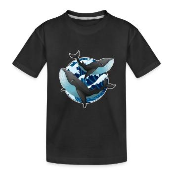 Wale - Kinder Premium Bio T-Shirt - Schwarz - Vorne