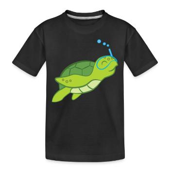 Tortue - Amoureux de tortues - Tortues - T-shirt bio Premium Enfant - noir - Devant