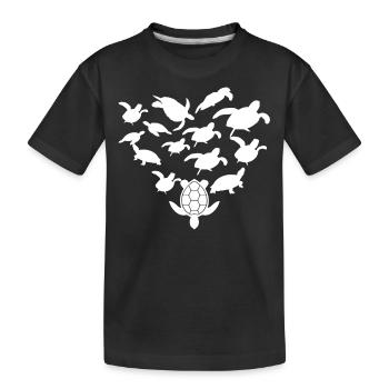 Tortue - Amoureux de tortues - Tortues - T-shirt bio Premium Enfant - noir - Devant