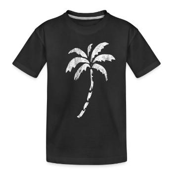 Palme Sommer Sonne Urlaub Strand Shirt Geschenk - Kinder Premium Bio T-Shirt - Schwarz - Vorne
