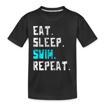 Maillot de bain nageur nager équipe cadeau - T-shirt bio Premium Enfant - noir - Devant