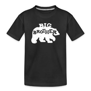Grand frère ours Big Brother cadeau - T-shirt bio Premium Enfant - noir - Devant