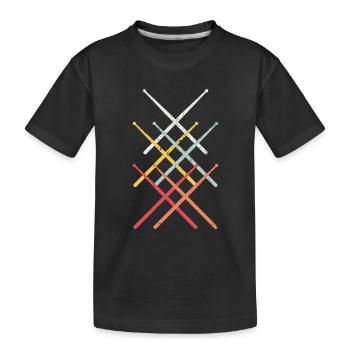 Drums - Kids' Premium Organic T-Shirt - black - Front