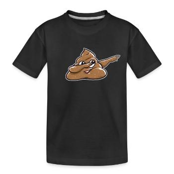 Dabbing dab dance shit poop emoticon gift - Kids' Premium Organic T-Shirt - black - Front