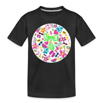 Summer Fun - Kinder Premium Bio T-Shirt - Schwarz - Vorne