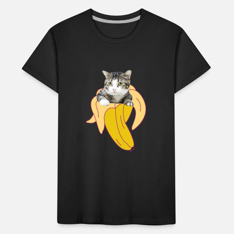 Katze Banane Kätzchen meow kitty cat Katzendame Kinder Premium Bio T-Shirt
