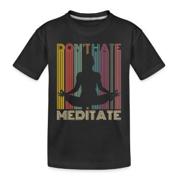 Meditation Yoga Buddha Erleuchtung Geschenk - Kinder Premium Bio T-Shirt - Schwarz - Vorne