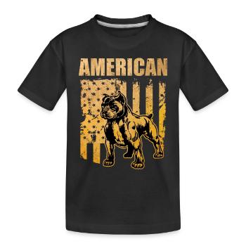 Pitbull amant chien de combat amour Amérique USA - T-shirt bio Premium Enfant - noir - Devant