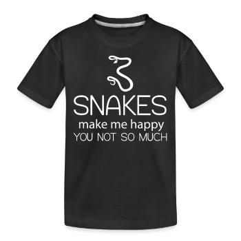 Snakes - Snake - Happy - Kids' Premium Organic T-Shirt - black - Front