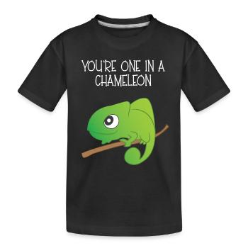 Reptil - Chamäleon - Chamäleons - Geschenk - Kinder Premium Bio T-Shirt - Schwarz - Vorne