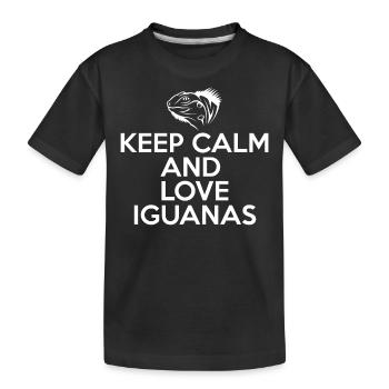 Iguana - Iguanas - Iguana Owners - Keep Calm - Kids' Premium Organic T-Shirt - black - Front