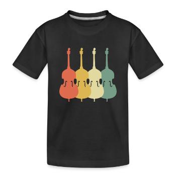 Contrebasse 70s Retro Look - T-shirt bio Premium Enfant - noir - Devant