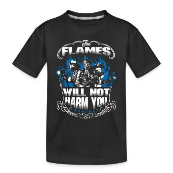 Flames Fire Department Pompier Pompier Femme - T-shirt bio Premium Enfant - noir - Devant