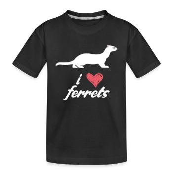 Frettchenfreund - Frettchen - Ich liebe Frettchen - Kinder Premium Bio T-Shirt - Schwarz - Vorne
