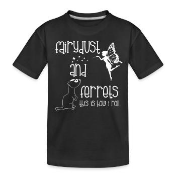 Ferret Friend - Ferret - Fairy Dust - Kids' Premium Organic T-Shirt - black - Front