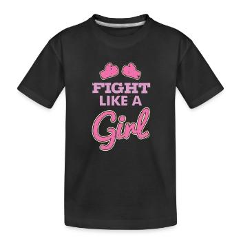 Fight Like A Girl - Kids' Premium Organic T-Shirt - black - Front
