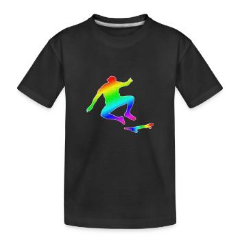 Skateboarding T-shirt Kühler Silhouette-Skate gay - Kinder Premium Bio T-Shirt - Schwarz - Vorne