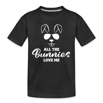 Rabbit - Rabbit - Rabbit owner - Bunny - Kids' Premium Organic T-Shirt - black - Front