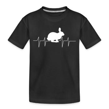 Hasen - Hase - Hasenbesitzer - Herzfrequenz - Kinder Premium Bio T-Shirt - Schwarz - Vorne