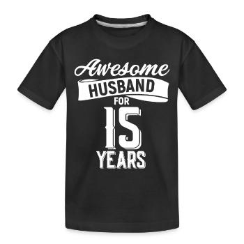 15. Hochzeitstag - Kinder Premium Bio T-Shirt - Schwarz - Vorne