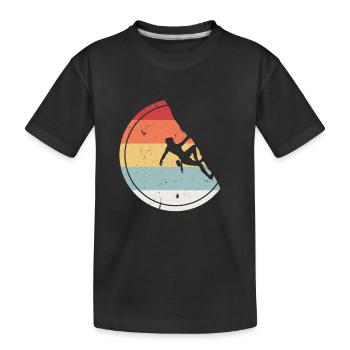 Klettern - Vintage Retro Bouldern Geschenk - Kinder Premium Bio T-Shirt - Schwarz - Vorne