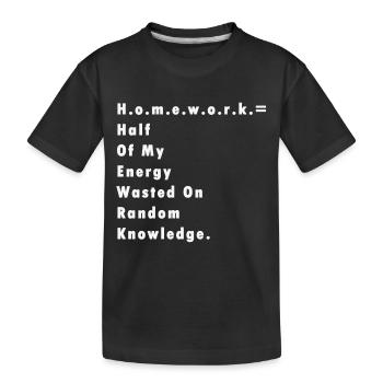 Étudiant enseignant de devoirs disant l'école de cadeau - T-shirt bio Premium Enfant - noir - Devant