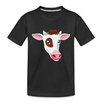 Chemise végétarienne végétarienne cadeau de visage de vache - T-shirt bio Premium Enfant - noir - Devant