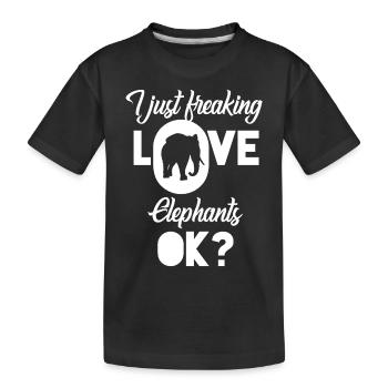 Eléphants - amoureux des éléphants - éléphant - amour - T-shirt bio Premium Enfant - noir - Devant