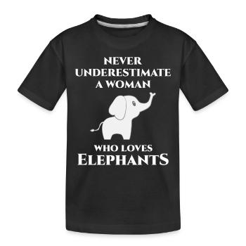 Eléphant - Amant éléphant - T-shirt éléphant - T-shirt bio Premium Enfant - noir - Devant