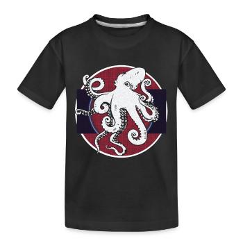 Freundlicher Octopus - Kinder Premium Bio T-Shirt - Schwarz - Vorne