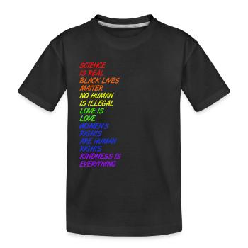 Science is real - LGBT - Kids' Premium Organic T-Shirt - black - Front