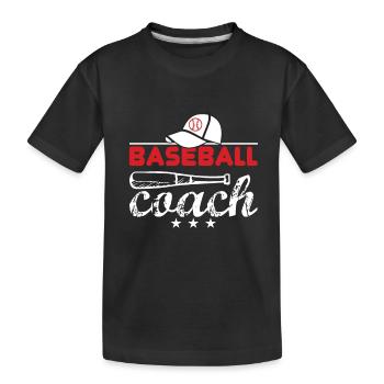 Baseball Coach Baseball Bat BallSport Gift - Kids' Premium Organic T-Shirt - black - Front