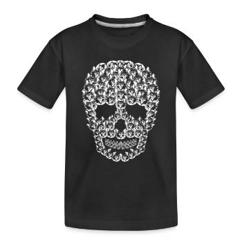 Cats Kitty pet tomcat skull gift - Kids' Premium Organic T-Shirt - black - Front