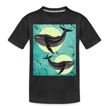 Baleines de baleine - T-shirt bio Premium Enfant - noir - Devant