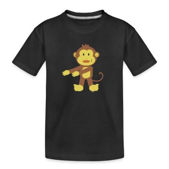 Floss Dance Move Affe - Kinder Premium Bio T-Shirt - Schwarz - Vorne