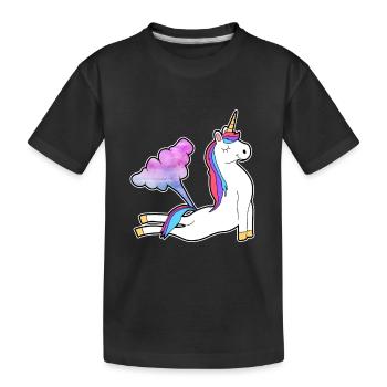 Unicorn Licorne Cobra Yoga - T-shirt bio Premium Enfant - noir - Devant