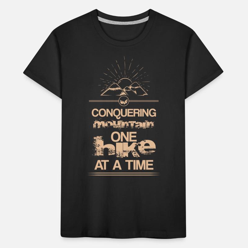 Conquérir chaque montagne - idée cadeau de conception d'escalade T-shirt bio Premium Enfant