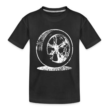 Cadeau d'amant de voiture de jante de pneu de voiture - T-shirt bio Premium Enfant - noir - Devant
