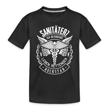 Sanitäter Shirt · Rettungsdienst · Lebensretter - Kinder Premium Bio T-Shirt - Schwarz - Vorne