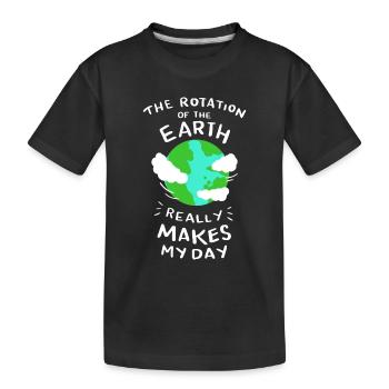 Earth rotation teacher teacher graduation gift - Kids' Premium Organic T-Shirt - black - Front