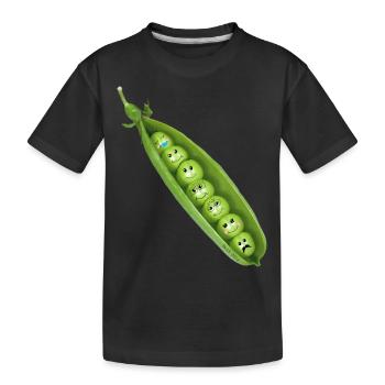 Erbsen - Kinder Premium Bio T-Shirt - Schwarz - Vorne