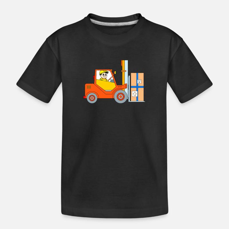 Gabelstapler - Kinder Premium Bio T-Shirt - Schwarz