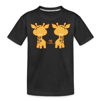 Girafe - Girafes - Girafe fan - Amour girafe - T-shirt bio Premium Enfant - noir - Devant