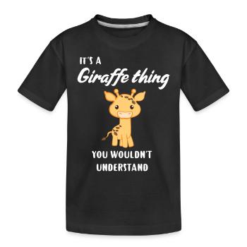 Girafe - Girafe - Girafe fan - Cadeau - T-shirt bio Premium Enfant - noir - Devant