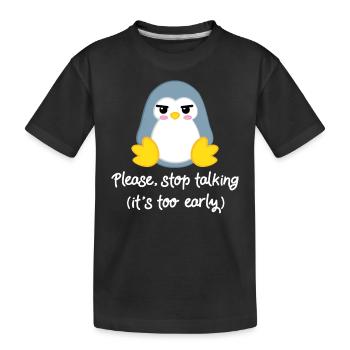 Pingouin - pingouins - motif pingouin - moufle du matin - T-shirt bio Premium Enfant - noir - Devant