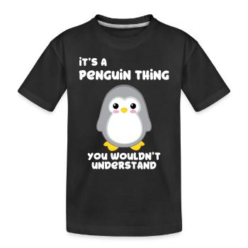 Penguin - penguins - penguin motif - penguin fan - Kids' Premium Organic T-Shirt - black - Front