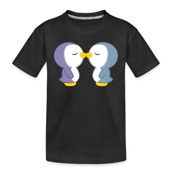 Pingouin - pingouins - motif pingouin - amour de pingouin - T-shirt bio Premium Enfant - noir - Devant