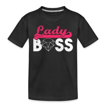 Lady Boss - Kinder Premium Bio T-Shirt - Schwarz - Vorne