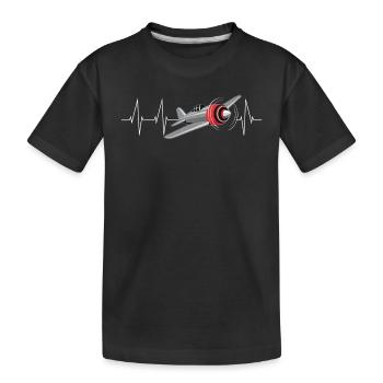 Pilote de battement de coeur d'avion battant le cadeau d'ECG - T-shirt bio Premium Enfant - noir - Devant